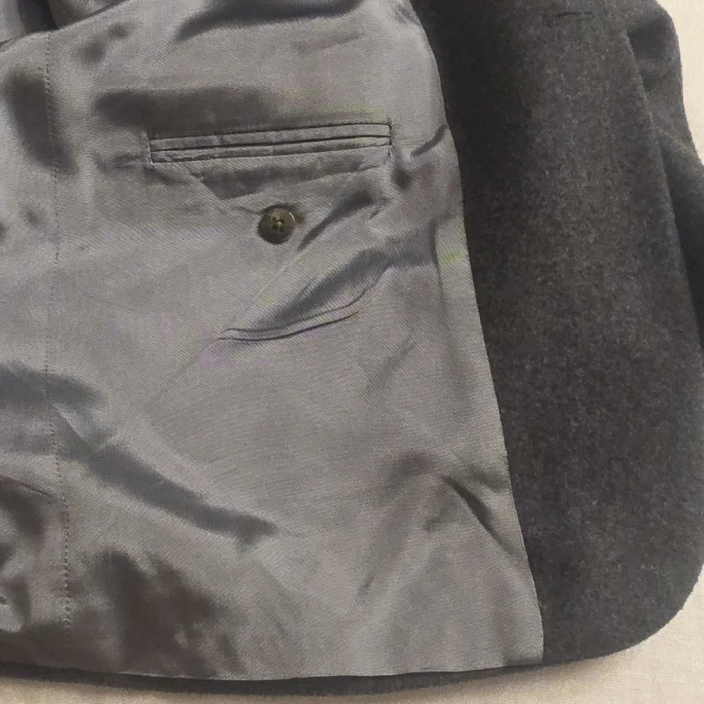 Oscar de la Renta Men's Gray Wool Blazer - Tailored Notch Lapel 44R